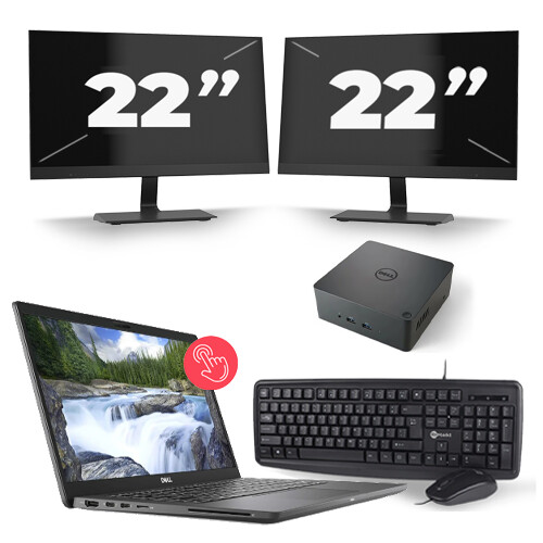 Dell Latitude 7310 - Intel Core i5-10e Generatie - 13 inch - Touch - 16GB RAM - 256GB SSD - Windows 11 Home + 2x 22 inch Monitor Tweedehands