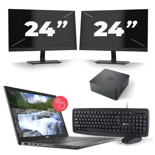 Dell Latitude 7310 - Intel Core i5-10e Generatie - 13 inch - Touch - 16GB RAM - 256GB SSD - Windows 11 Home + 2x 24 inch Monitor Tweedehands