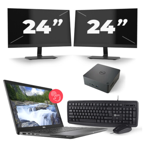 Dell Latitude 7310 - Intel Core i7-10e Generatie - 13 inch - 16GB RAM - 256GB SSD - Windows 11 Home + 2x 24 inch Monitor Tweedehands
