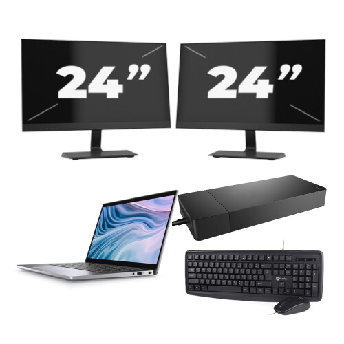Dell Latitude 7310 - Intel Core i7-10e Generatie - 13 inch - 16GB RAM - 256GB SSD - Windows 11 Home + 2x 24 inch Monitor Tweedehands