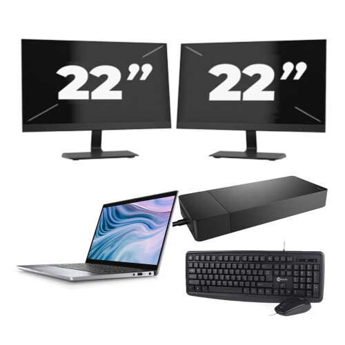 Dell Latitude 7310 - Intel Core i7-10e Generatie - 13 inch - 16GB RAM - 256GB SSD - Windows 11 Home + 2x 22 inch Monitor Tweedehands