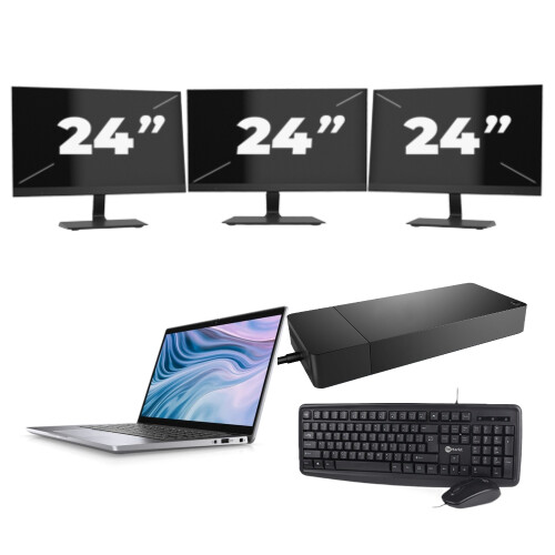 Dell Latitude 7310 - Intel Core i7-10e Generatie - 13 inch - 16GB RAM - 256GB SSD - Windows 11 Home + 3x 24 inch Monitor Tweedehands
