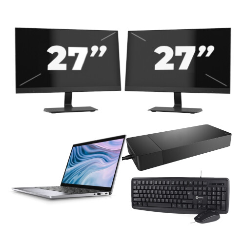 Dell Latitude 7310 - Intel Core i7-10e Generatie - 13 inch - 16GB RAM - 512GB SSD - Windows 11 Home + 2x 27 inch Monitor Tweedehands