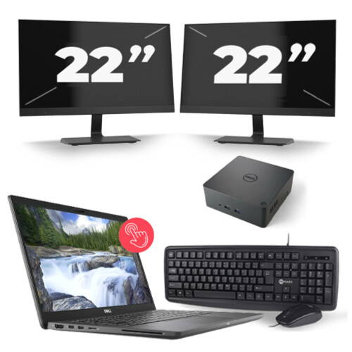 Dell Latitude 7310 - Intel Core i7-10e Generatie - 13 inch - 8GB RAM - 256GB SSD - Windows 11 + 2x 22 inch Monitor Tweedehands