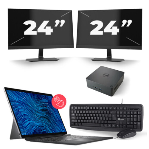 Dell Latitude 7320 - Intel Core i5-11e Generatie - 13 inch - 16GB RAM - 256GB SSD - Windows 11 Home + 2x 24 inch Monitor Tweedehands