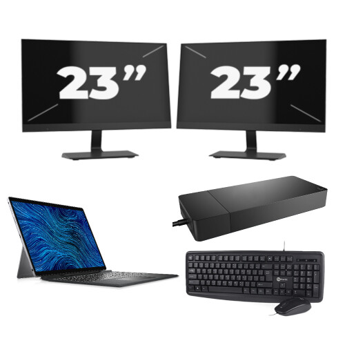 Dell Latitude 7320 - Intel Core i5-11e Generatie - 13 inch - 16GB RAM - 256GB SSD - Windows 11 Home + 2x 23 inch Monitor Tweedehands