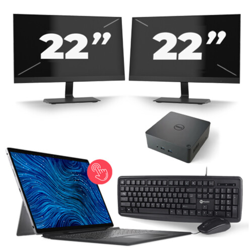 Dell Latitude 7320 - Intel Core i5-11e Generatie - 13 inch - 16GB RAM - 256GB SSD - Windows 11 Home + 2x 22 inch Monitor Tweedehands