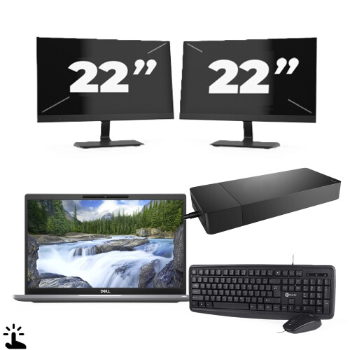 Dell Latitude 7320 - Intel Core i5-11e Generatie - 13 inch - Touch - 16GB RAM - 256GB SSD - Windows 11 Home + 2x 22 inch Monitor Tweedehands