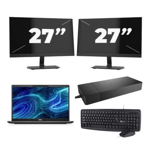 Dell Latitude 7320 - Intel Core i5-11e Generatie - 13 inch - Touch - 16GB RAM - 512GB SSD - Windows 11 Home + 2x 27 inch Monitor Tweedehands