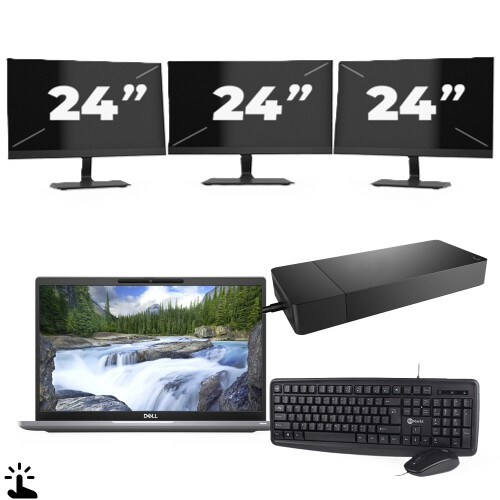 Dell Latitude 7320 - Intel Core i5-11e Generatie - 13 inch - Touch - 16GB RAM - 256GB SSD - Windows 11 Home + 3x 24 inch Monitor Tweedehands