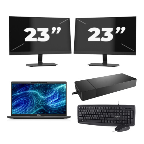 Dell Latitude 7320 - Intel Core i7-11e Generatie - 13 inch - Touch - 16GB RAM - 256GB SSD - Windows 11 Home + 2x 23 inch Monitor Tweedehands