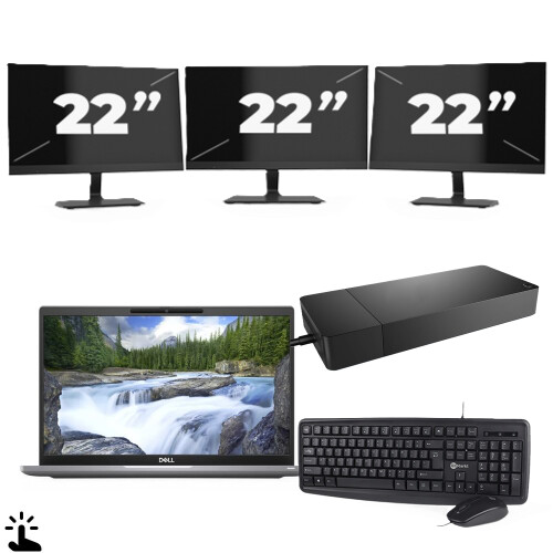 Dell Latitude 7320 - Intel Core i7-11e Generatie - 13 inch - Touch - 16GB RAM - 256GB SSD - Windows 11 Home + 3x 22 inch Monitor Tweedehands