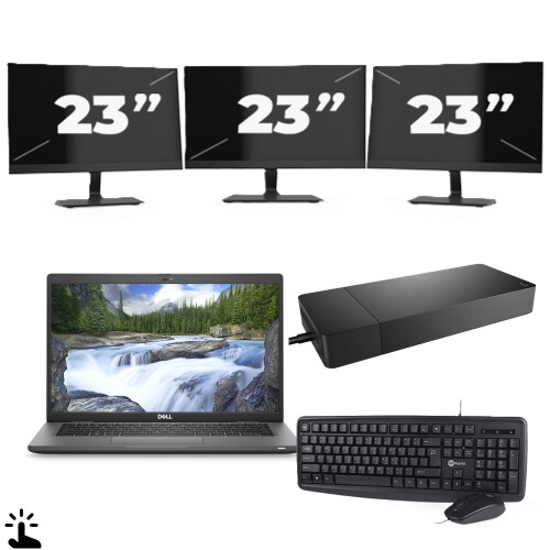 Dell Latitude 7330 - Intel Core i5-12e Generatie - 13 inch - Touch - 16GB RAM - 256GB SSD - Windows 11 Home + 3x 23 inch Monitor Tweedehands