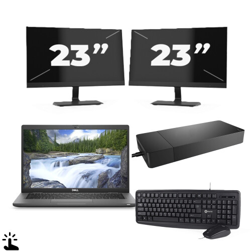 Dell Latitude 7330 - Intel Core i5-12e Generatie - 13 inch - Touch - 16GB RAM - 256GB SSD - Windows 11 Home + 2x 23 inch Monitor Tweedehands