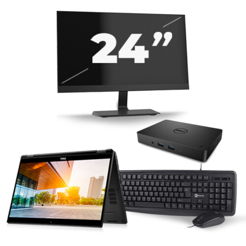 Dell Latitude 7390 2-in-1 - Intel Core i7-8e Generatie - 13 inch - Touch - 16GB RAM - 256GB SSD - Windows 11 + 1x 24 inch Monitor Tweedehands