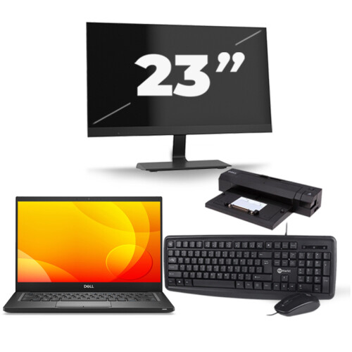 Dell Latitude 7390 - Intel Core i5-8e Generatie - 13 inch - Touch - 16GB RAM - 256GB SSD - Windows 10 Home + 1x 23 inch Monitor Tweedehands