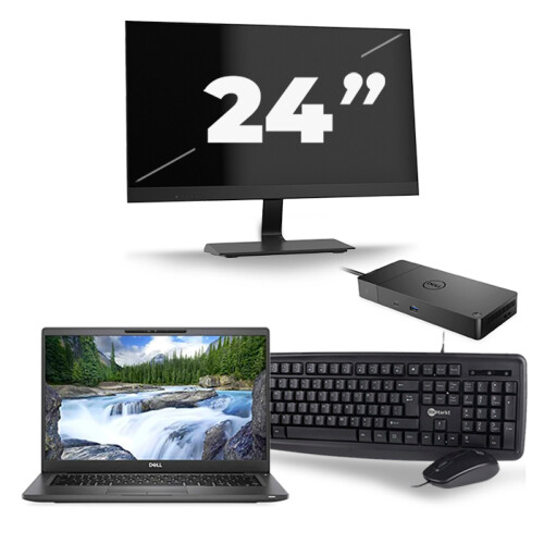 Dell Latitude 7400 - Intel Core i7-8e Generatie - 14 inch - 16GB RAM - 256GB SSD - Windows 11 + 1x 24 inch Monitor Tweedehands
