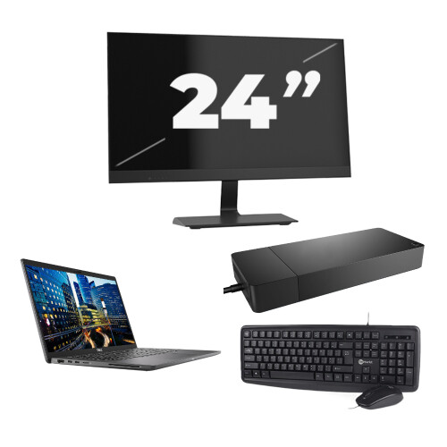 Dell Latitude 7410 - Intel Core i5-10e Generatie - 14 inch - 16GB RAM - 256GB SSD - Windows 11 Home + 1x 24 inch Monitor Tweedehands