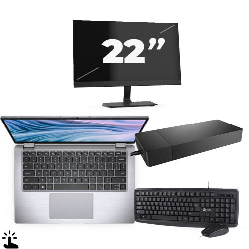 Dell Latitude 7410 - Intel Core i5-10e Generatie - 14 inch - Touch - 16GB RAM - 256GB SSD - Windows 11 Home + 1x 22 inch Monitor Tweedehands