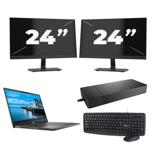 Dell Latitude 7420 - Intel Core i5-11e Generatie - 14 inch - 16GB RAM - 256GB SSD - Windows 11 Home + 2x 24 inch Monitor Tweedehands