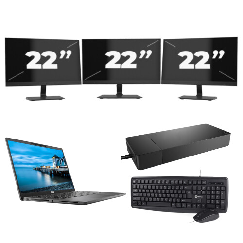 Dell Latitude 7420 - Intel Core i7-11e Generatie - 14 inch - 16GB RAM - 256GB SSD - Windows 11 Home + 3x 22 inch Monitor Tweedehands