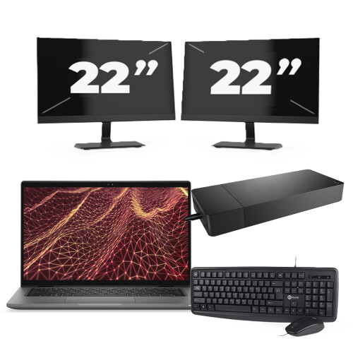 Dell Latitude 7430 - Intel Core i5-12e Generatie - 14 inch - 16GB RAM - 256GB SSD - Windows 11 Home + 2x 22 inch Monitor Tweedehands