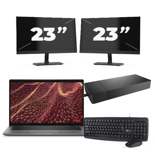 Dell Latitude 7430 - Intel Core i5-12e Generatie - 14 inch - 16GB RAM - 256GB SSD - Windows 11 Home + 2x 23 inch Monitor Tweedehands