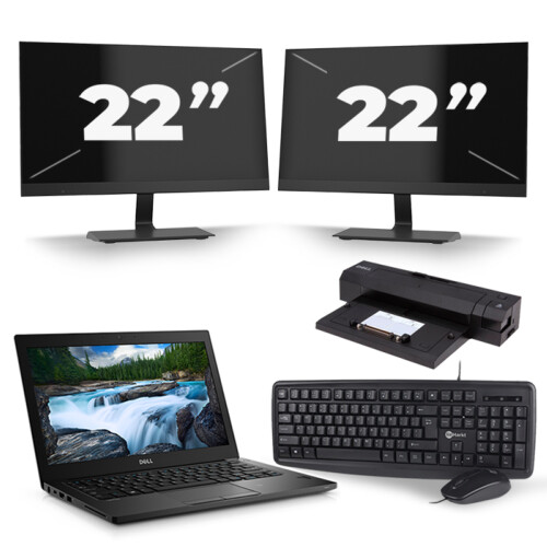 Dell Latitude 7490 - Intel Core i5-8e Generatie - 14 inch - 8GB RAM - 256GB SSD - Windows 11 + 2x 22 inch Monitor Tweedehands
