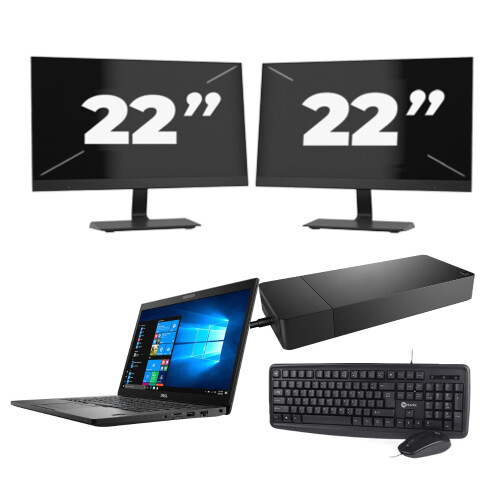 Dell Latitude 7490 - Intel Core i5-8e Generatie - 14 inch - 8GB RAM - 256GB SSD - Windows 11 + 2x 22 inch Monitor Tweedehands