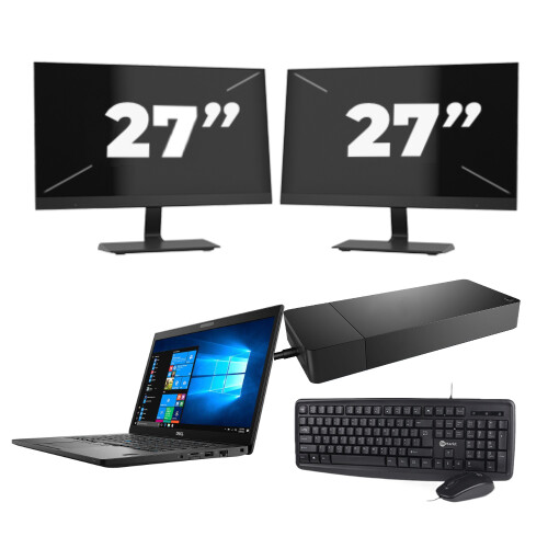 Dell Latitude 7490 - Intel Core i7-8e Generatie - 14 inch - 8GB RAM - 256GB SSD - Windows 11 Home + 2x 27 inch Monitor Tweedehands