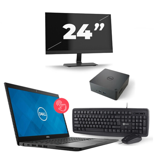 Dell Latitude 7490 - Intel Core i7-8e Generatie - 14 inch - Touch - 16GB RAM - 256GB SSD - Windows 11 + 1x 24 inch Monitor Tweedehands