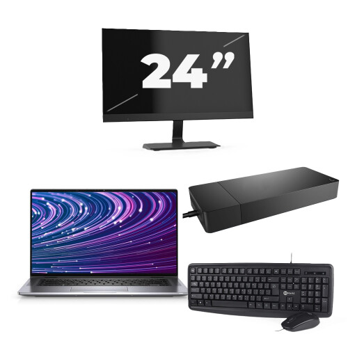 Dell Latitude 9520 - Intel Core i7-11e Generatie - 15 inch - 16GB RAM - 256GB SSD - Windows 11 Home + 1x 24 inch Monitor Tweedehands
