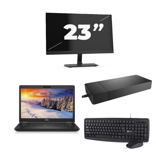 Dell Latitude E5490 - Intel Core i3-8e Generatie - 14 inch - 8GB RAM - 256GB SSD - Windows 11 Home + 1x 23 inch Monitor Tweedehands