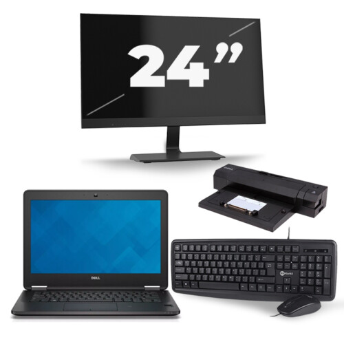 Dell Latitude E7240 - Intel Core i3-4e Generatie - 12 inch - 8GB RAM - 256GB SSD - Windows 11 + 1x 24 inch Monitor Tweedehands