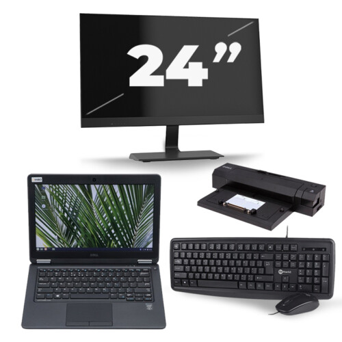 Dell Latitude E7250 - Intel Core i5-5e Generatie - 12 inch - 8GB RAM - 128GB SSD - Windows 11 + 1x 24 inch Monitor Tweedehands
