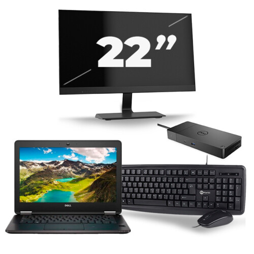 Dell Latitude E7270 - Intel Core i7-6e Generatie - 12 inch - 8GB RAM - 256GB SSD - Windows 11 + 1x 22 inch Monitor Tweedehands