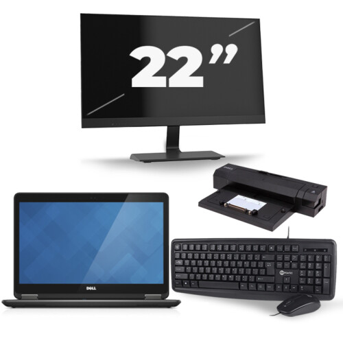 Dell Latitude E7440 - Intel Core i5-4e Generatie - 14 inch - 8GB RAM - 256GB SSD - Windows 11 + 1x 22 inch Monitor Tweedehands
