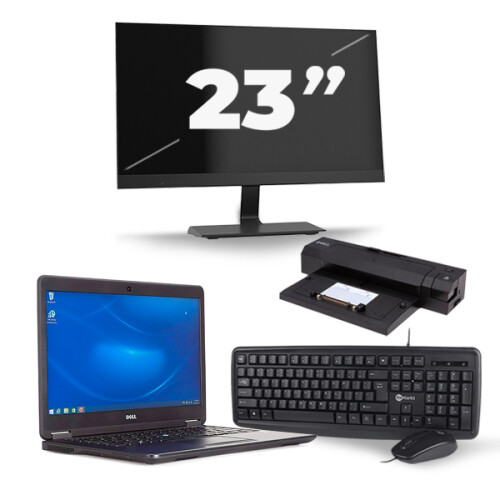 Dell Latitude E7450 - Intel Core i7-5e Generatie - 14 inch - 8GB RAM - 128GB SSD - Windows 11 + 1x 23 inch Monitor Tweedehands