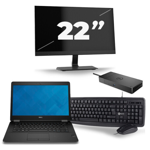 Dell Latitude E7470 - Intel Core i5-6e Generatie - 14 inch - 8GB RAM - 256GB SSD - Windows 11 + 1x 22 inch Monitor Tweedehands
