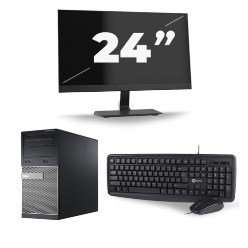 Dell Optiplex 3020 Micro Tower - Intel Core i7-4e Generatie - 16GB RAM - 256GB SSD - Windows 10 + 1x 24 inch Monitor Tweedehands