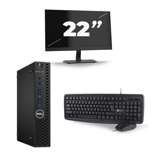 Dell Optiplex 3050 USFF - Intel Core i5-7e Generatie - 8GB RAM - 256GB SSD - Windows 11 + 1x 22 inch Monitor Tweedehands