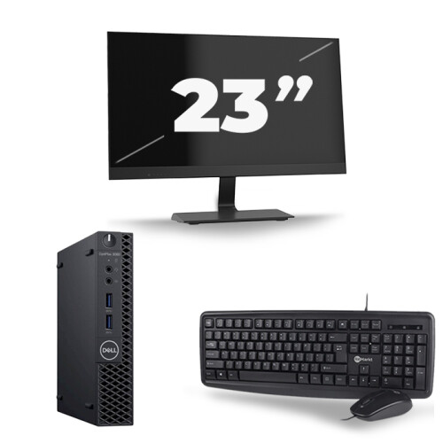 Dell Optiplex 3060 Micro USFF - Intel Core i7-8e Generatie - 16GB RAM - 256GB SSD - Windows 11 + 1x 23 inch Monitor Tweedehands