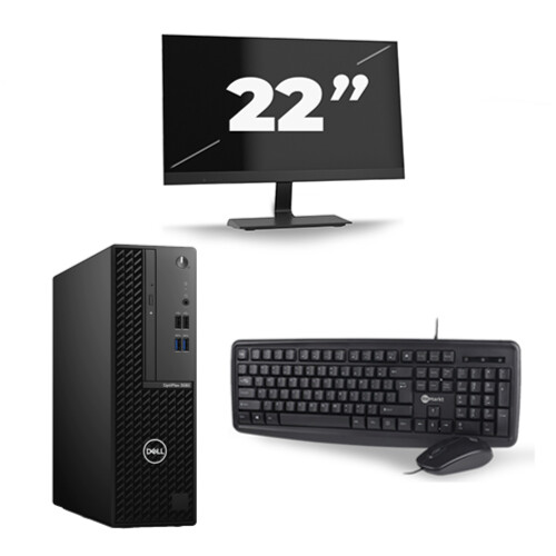 Dell OptiPlex 3080 Micro USFF - Intel Core i5-10e Generatie - 8GB RAM - 256GB SSD - Windows 11 + 1x 22 inch Monitor Tweedehands