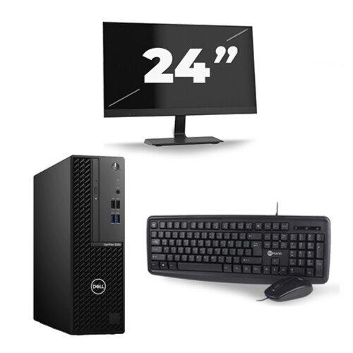 Dell Optiplex 3080 Micro USFF - Intel Core i5-10e Generatie - 8GB RAM - 256GB SSD - Windows 11 + 1x 24 inch Monitor Tweedehands
