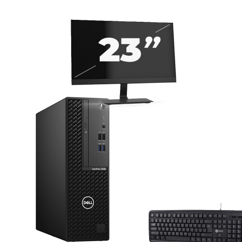 Dell OptiPlex 3080 SFF - Intel Core i5-10e Generatie - 8GB RAM - 256GB SSD - Windows 11 + 1x 23 inch Monitor Tweedehands
