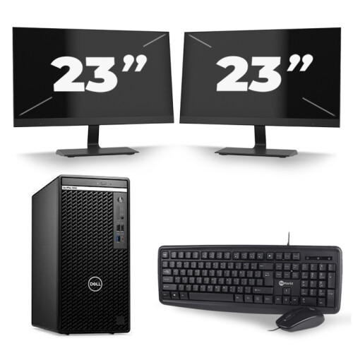 Dell Optiplex 390 Desktop - Intel Core i7-2e Generatie - 16GB RAM - 256GB SSD - Windows 10 + 2x 23 inch Monitor Tweedehands