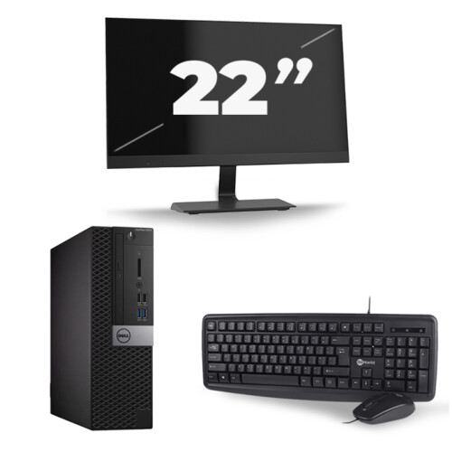 Dell Optiplex 5050 SFF - Intel Core i7-6e Generatie - 8GB RAM - 256GB SSD - Windows 11 + 1x 22 inch Monitor Tweedehands