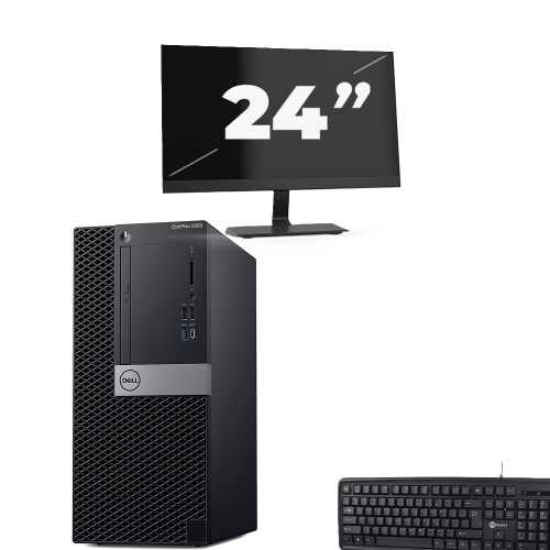 dell optiplex 5060 Micro Tower - Intel Core i5-8e Generatie - 8GB RAM - 256GB SSD - Windows 11 + 1x 24 inch Monitor Tweedehands