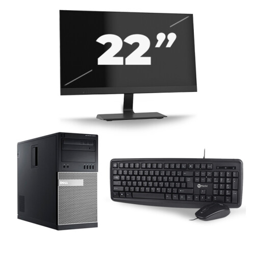 Dell Optiplex 7010 Micro Tower - Intel Core i5-3e Generatie - 8GB RAM - 256GB SSD - Windows 10 + 1x 22 inch Monitor Tweedehands