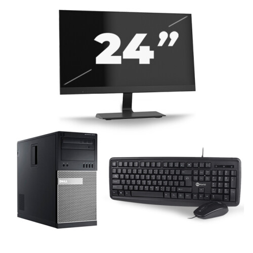 Dell Optiplex 7010 Micro Tower - Intel Core i7-3e Generatie - 16GB RAM - 256GB SSD - Windows 10 + 1x 24 inch Monitor Tweedehands
